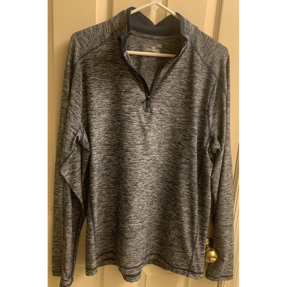 VTG Under Armour All Season Gear Fitted 1/4 Zip‎ Pullover Jacket Mens Large Blue